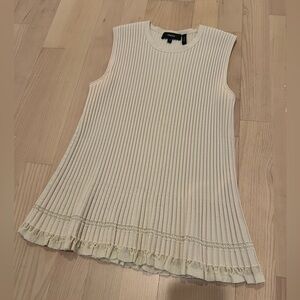 Theory Ivory Ribbed Sleeveless Top